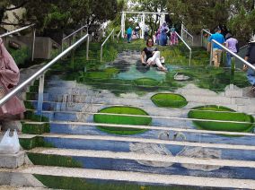 Beautiful designed steps in Hong Kong