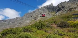 Cable car ride up to the top Table Mountain – Cape Town South Africa. female solo traveller in Africa
