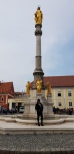 Holy Mary Monument at Cathedral Square- Zagreb Croatia. Female Solo travels in Mediterranean/Balkans