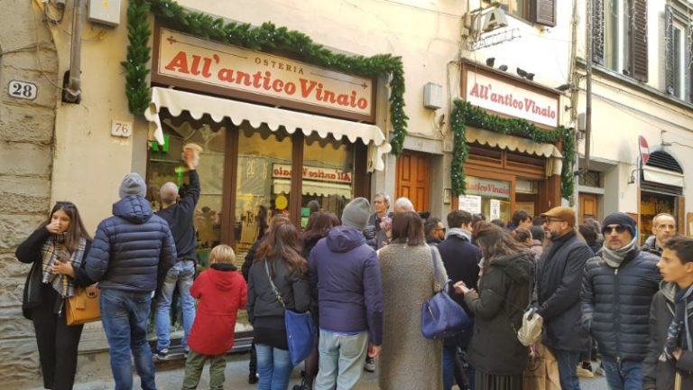 Line for the best sandwich in Florence, Italy - surprised by Rome Amazed by Florence