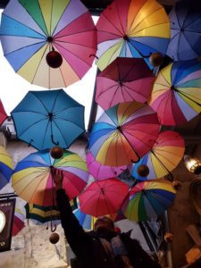 Umbrellas outside a restaurant