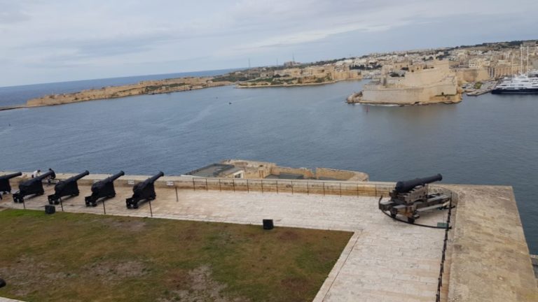 The Saluting Battery , below the Upper Barrakka Gardens, Malta - where Europe meets the Caribbean