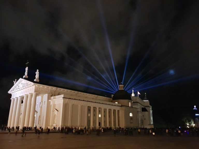 Vilnius Cathedral, (with light show on 25/02/20 for Vilnius 697th birthday)