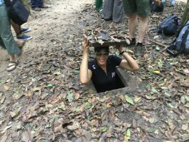 Cu Chi Tunnels manhole used during the War – Ho Chi Minh Vietnam