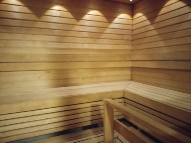 A typical Finnish Sauna. Finland is the happiest country on earth
