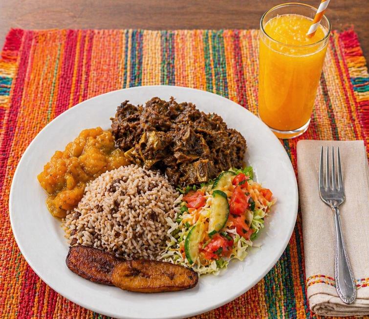 A typical Grenadian rice and peas dish. Grenada, the Spice Isle of the Caribbean