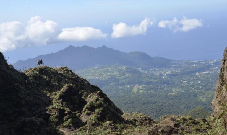 A view of La Grand Soufriere from Basse-Terre. Guadeloupe, the butterfly-shaped isles of the Caribbean