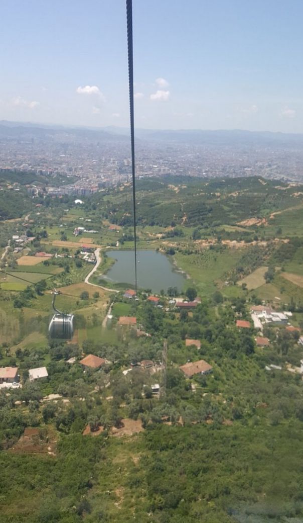 A view of Tirana city from the Mount Dajti cable car. Albania is the most hospitable country in Europe