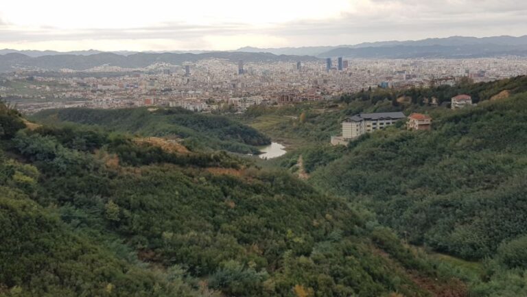 A view of Tirana city from the Mount Dajti cable car. Albania is the most hospitable country in Europe