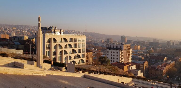 A view of Yerevan city from the Cascade Complex & Cafesjian Center for the Arts. Armenia, the first country to accept Christianity