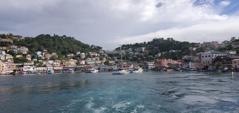 A view of the Carenage, St. George's from the ferry. Grenada, the Spice Isle of the Caribbean