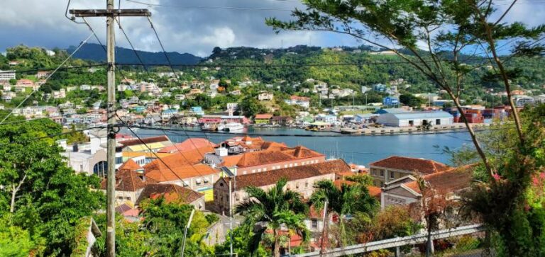 A view of the Carenage harbour from the Fort George. Grenada, the Spice Isle of the Caribbean