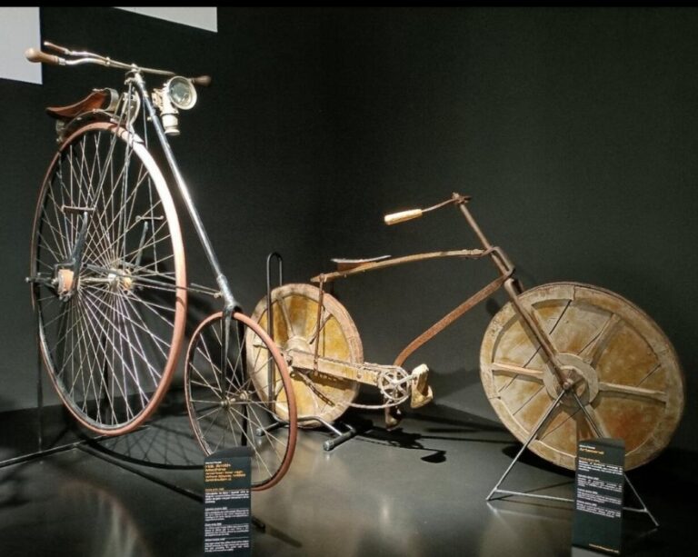 Antique Bicycles inside Bici Lab Andorra (Bicycle Museum). Andorra, the country of the Pyrenees