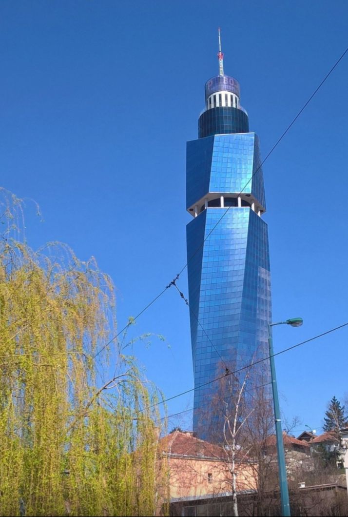 Awaz Twist Tower. solo traveller in Sarajevo, Bosnia and Herzegovina.