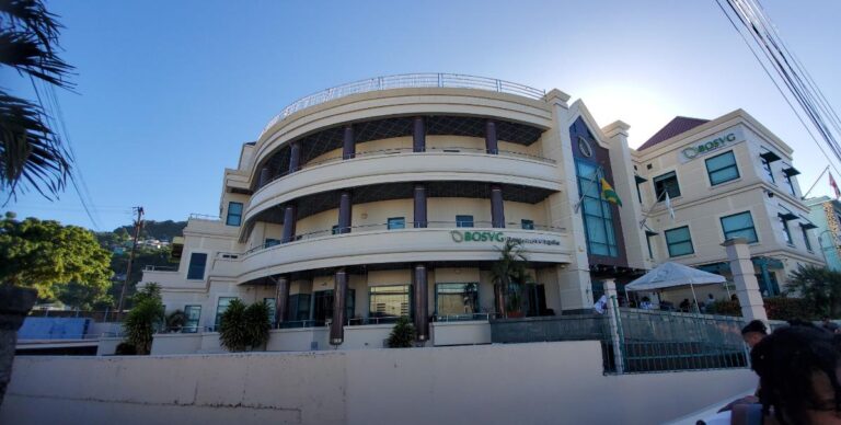 Banks in the capital Kingstown . St. Vincent and the Grenadines the Gem of the Antilles