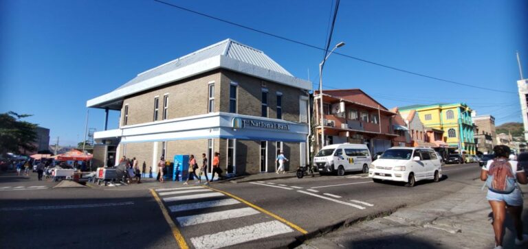 Banks in the capital Kingstown . St. Vincent and the Grenadines the Gem of the Antilles