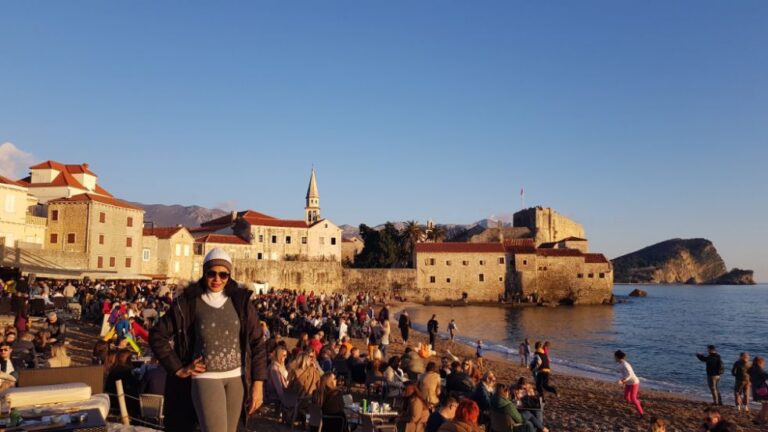 Budva - Montenegro (the beach was filled in winter). Montenegro the land of the black mountains