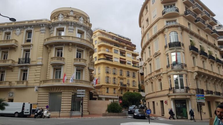 Buildings along the shopping street in Monte Carlo. Monaco, the second-smallest country on earth.