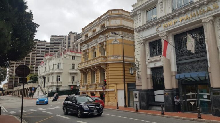 Buildings along the shopping street in Monte Carlo. Monaco, the second-smallest country on earth.