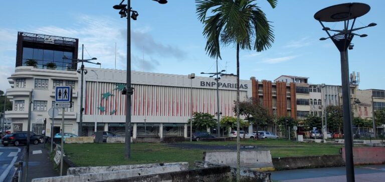 Buildings downtown Fort-de-France. Martinique, the Caribbean Island of Flowers