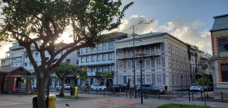 Buildings downtown Fort-de-France. Martinique, the Caribbean Island of Flowers