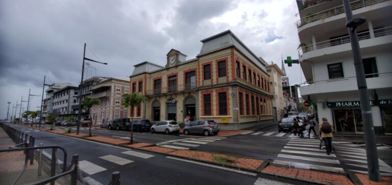 Buildings downtown Fort-de-France. Martinique, the Caribbean Island of Flowers
