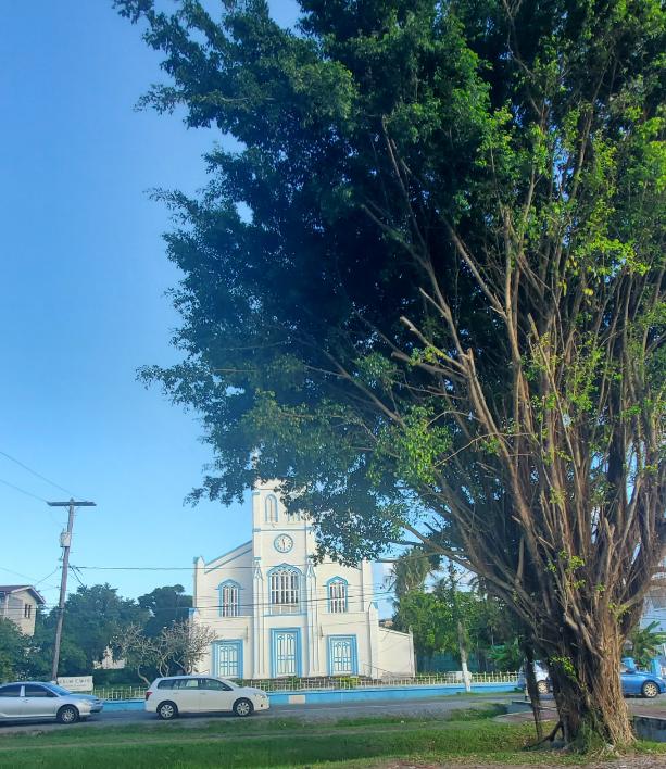 Buildings downtown Georgetown, Guyana. Guyana, the Land of Many Waters