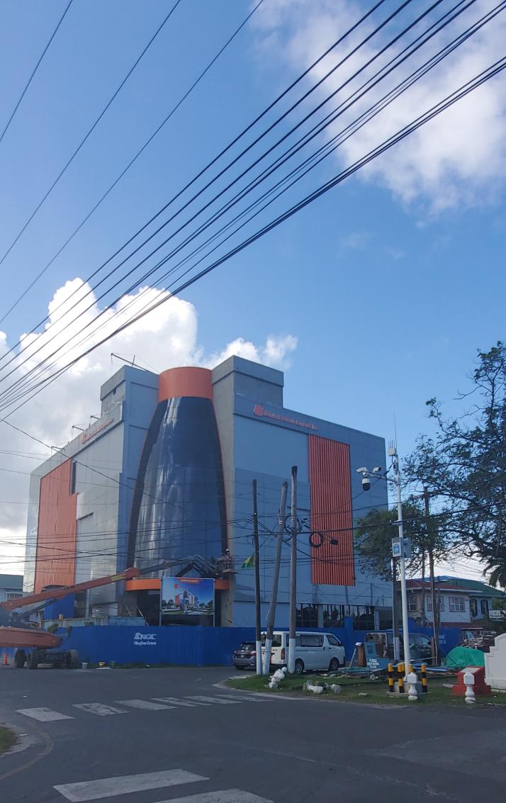 Buildings downtown Georgetown, Guyana. Guyana, the Land of Many Waters