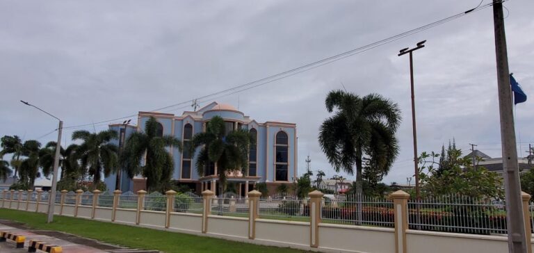 Buildings downtown Georgetown, Guyana. Guyana, the Land of Many Waters