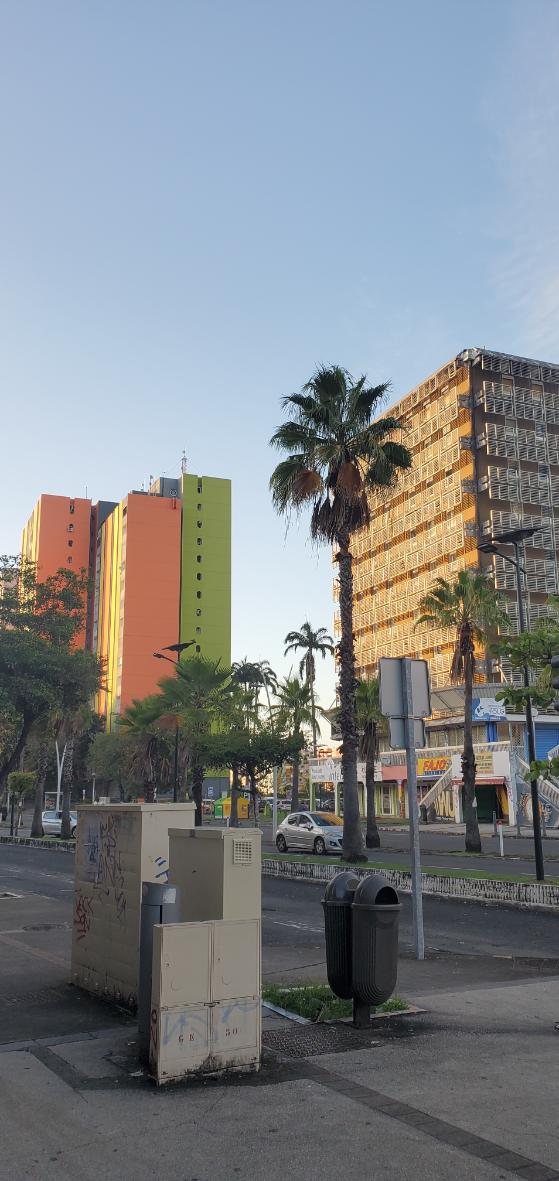 Buildings downtown Pointe-a-pitre in Grande-Terre. Guadeloupe, the butterfly-shaped isles of the Caribbean