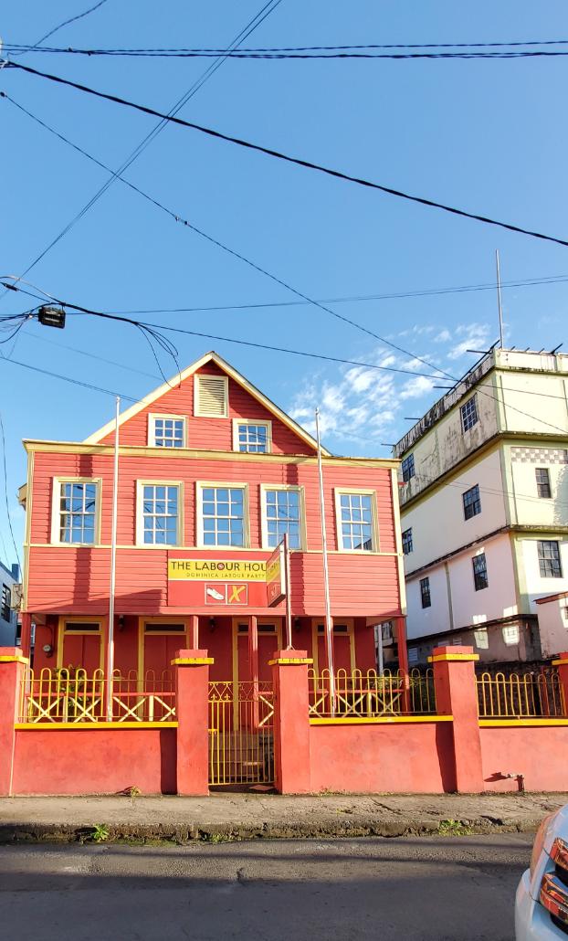 The ruling political party (DLP) headquarters downtown Roseau the capital. Dominica, the Nature Island of the Caribbean.