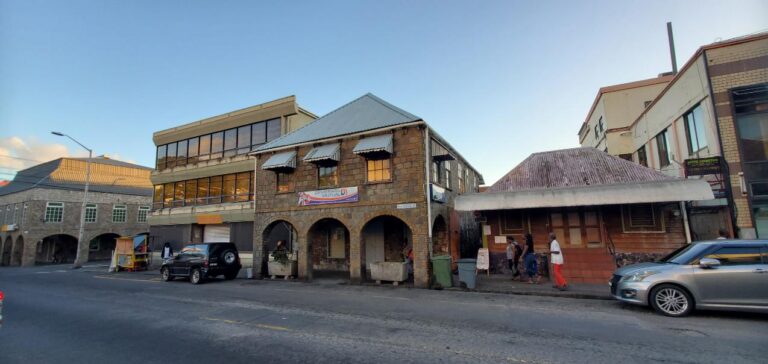 Buildings with arches in the capital city – Kingstown. St. Vincent and the Grenadines the Gem of the Antilles