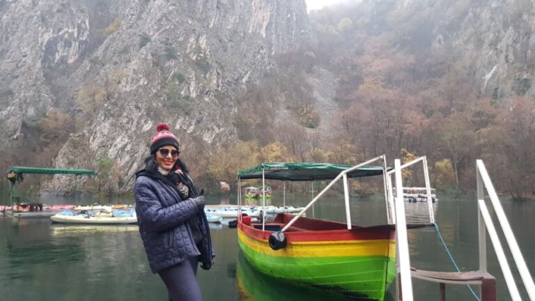 Canyon Matka and lake boat ride. North Macedonia - the birthplace of Mother Teresa