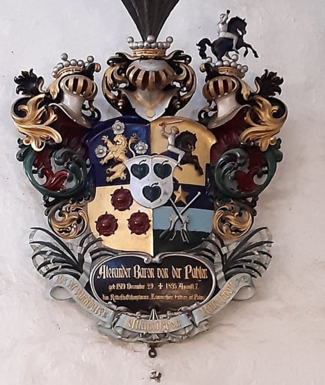 Coat of Arms inside the Peapiiskopi Kirik. Estonia is the world leader in e-services