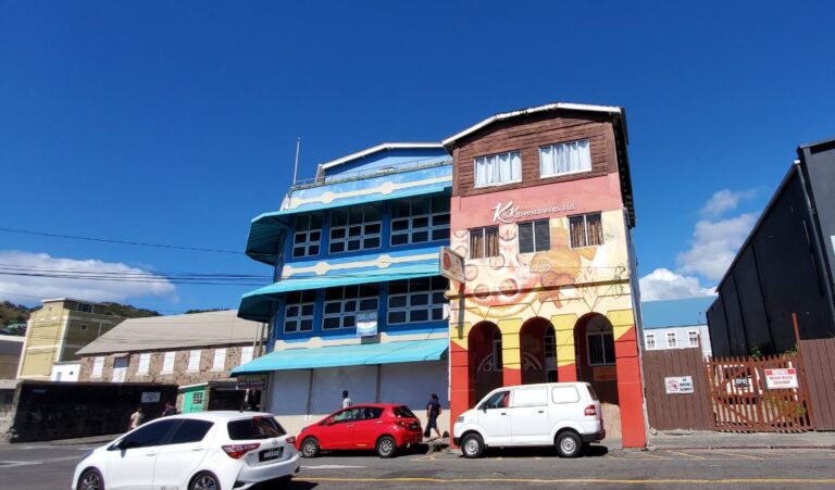 Colourful buildings with arches in the capital city – Kingstown. St. Vincent and the Grenadines the Gem of the Antilles