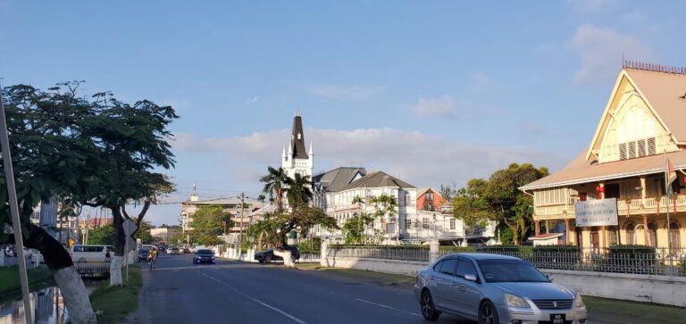Downtown Georgetown, Guyana. Guyana, the Land of Many Waters
