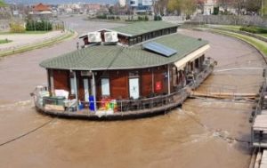 Irish Pub restaurant on Nishava River downtown - Nis Serbia. Female Solo travels in Mediterranean/Balkans
