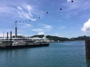 Cable cars over the bay in Singapore