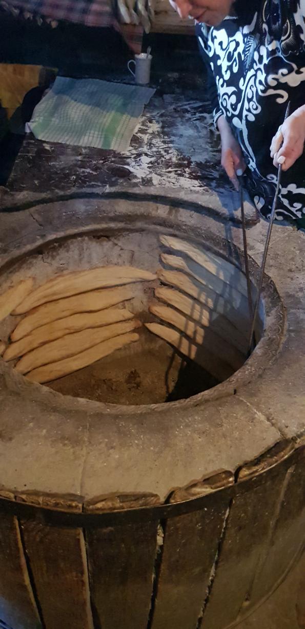 Georgian bread baked in a Tone (a traditional clay oven). Georgia, the mystical transcontinental nation