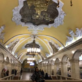 One of the beautiful Metro stations in Moscow – Russia