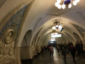 One of the beautiful Metro stations in Moscow – Russia