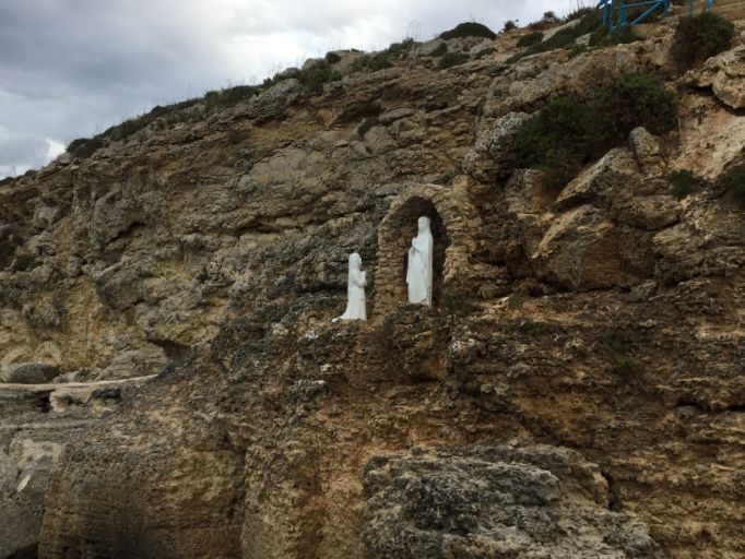 Statue of St. Mary at Comino Island Malta - where Europe meets the Caribbean