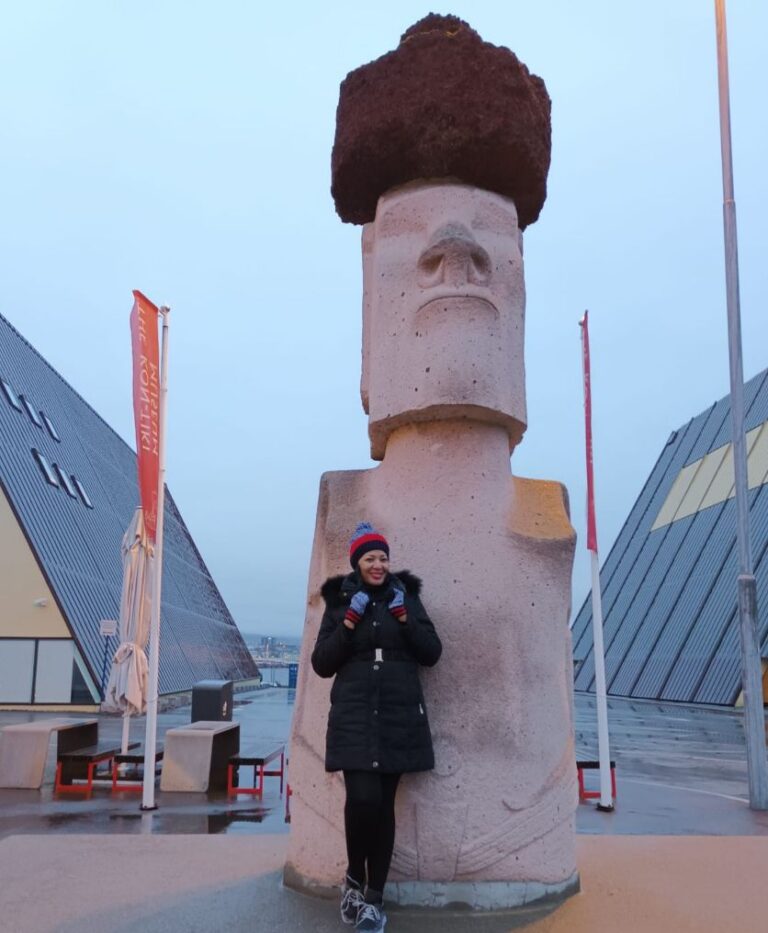 Imitation head from Easter Island @ the Kon Tiki Museum. Norway is home to the Midnight Sun and Polar Nights