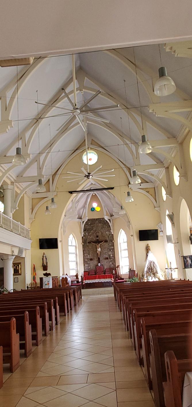 The interior of the Cathedral of the Immaculate Conception. Grenada, the Spice Isle of the Caribbean