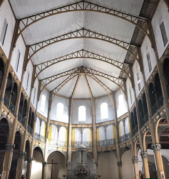 The interior of the Cathedrale Saint Pierre and Saint Paul. Guadeloupe, the butterfly-shaped isles of the Caribbean