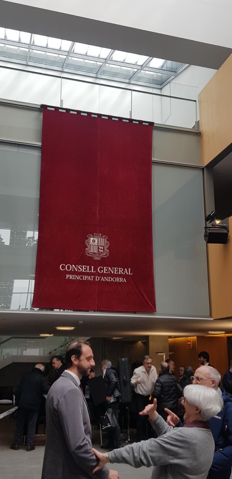 Inside the Consell General or New Parliament of Andorra on Constitution Day. Andorra, the country of the Pyrenees