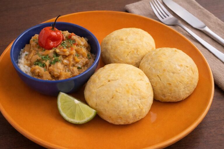 Madongo/Madungo Dumplings and buljol. St. Vincent and the Grenadines the Gem of the Antilles