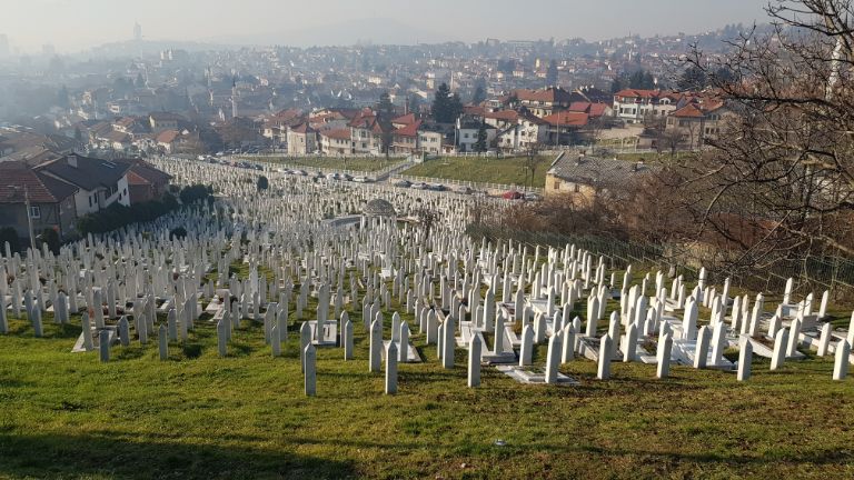 Martyrs Memorial (Shahid) Cemetery Kovaci. solo traveller in Sarajevo, Bosnia and Herzegovina.