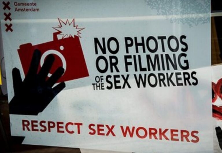 No photos or videos of sex workers. Amsterdam home to the Red Light District