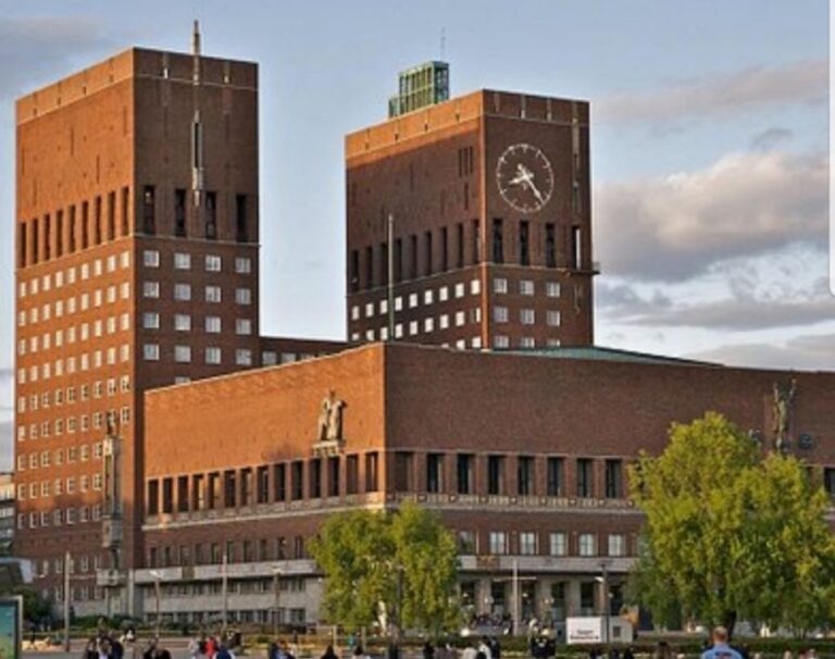 Oslo City Hall “Radhuset”. Norway is home to the Midnight Sun and Polar Nights